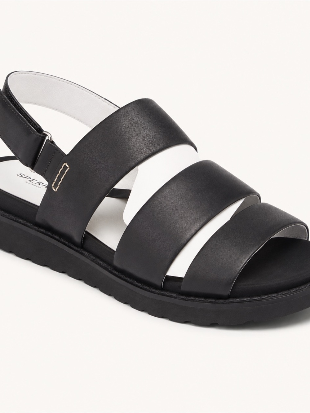 Sperry Black Triple-Strap Slingback Sandal
